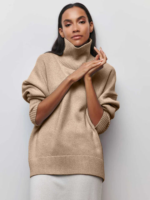 Eden - Elegant Oversized Turtleneck Knit Sweater