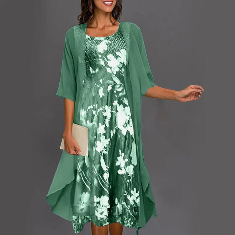 Aria™ - Chic Floral Print Dress Duo