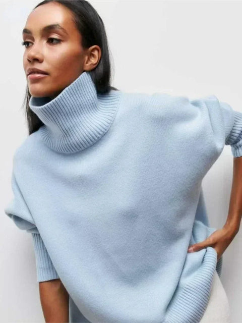 Eden - Elegant Oversized Turtleneck Knit Sweater