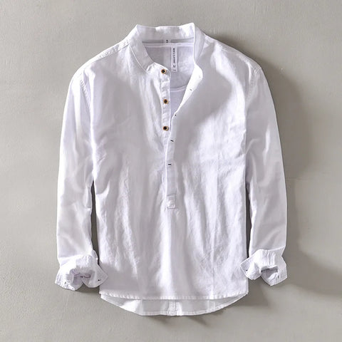 Arlo – Linen Mandarin Shirt