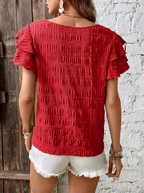 Charmaine™ | Breezy Blouse with Playful Ruffles