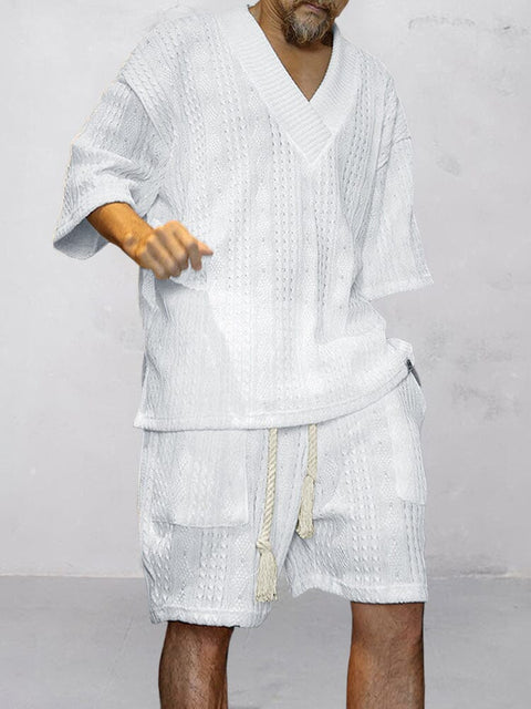 Travis - Casual Cable Knit T-shirt Set