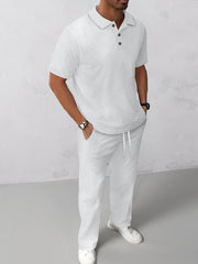 Malik - Textured Polo Shirt Set
