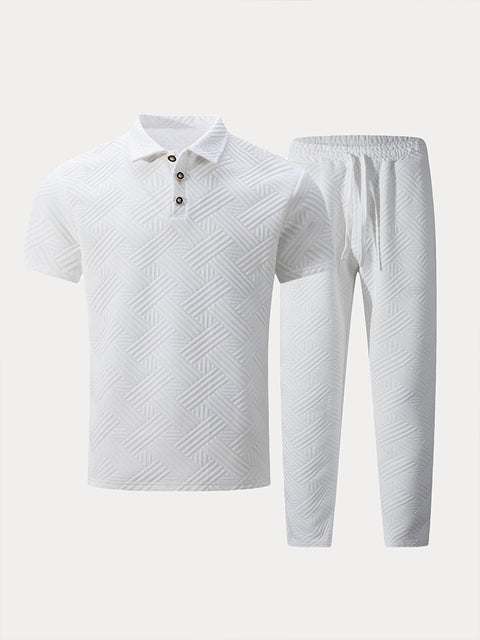 Malik - Textured Polo Shirt Set
