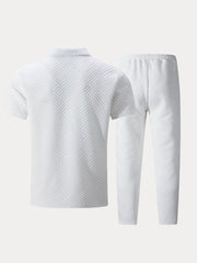 Malik - Textured Polo Shirt Set