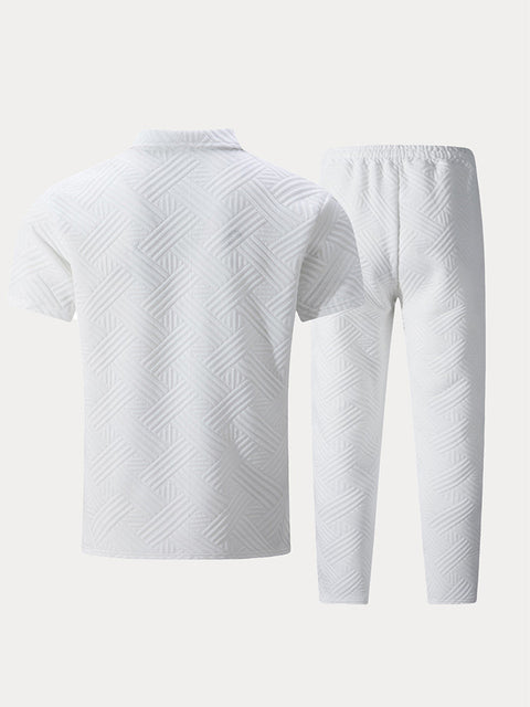 Malik - Textured Polo Shirt Set