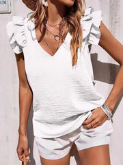Lynette™ – Flowy Ruffle Sleeve Summer Blouse