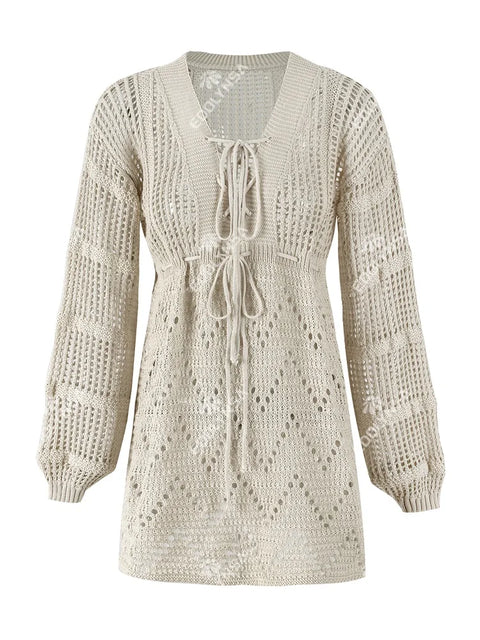 Ivonne | V-Neck Lace-Up Beach Dress