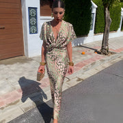 Kirsten | Long Dress with Twisted V-Neck