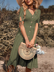 Beth | Midi Dress with Buttons