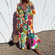 Cassidy™ – Boho Puff Sleeve Maxi Dress