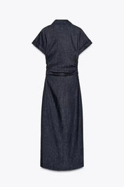 Charlene | Denim V-Neck Maxi Dress