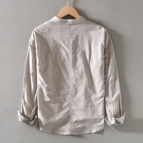 Arlo – Linen Mandarin Shirt