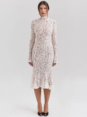 Riley™ - Lace Bodycon with High Neck and High Waist