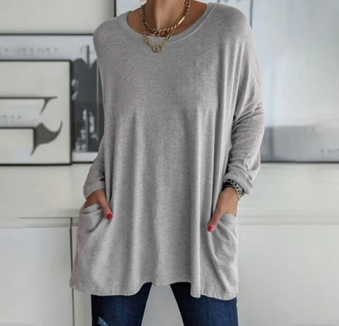 Ava™ | Oversized Casual Tunic Top with Pockets