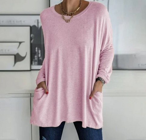 Ava™ | Oversized Casual Tunic Top with Pockets