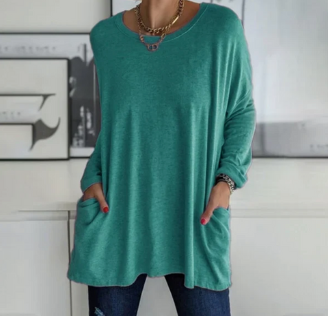Ava™ | Oversized Casual Tunic Top with Pockets