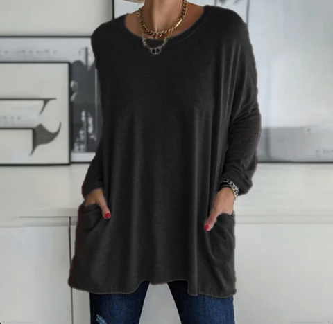 Ava™ | Oversized Casual Tunic Top with Pockets