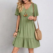 Hadley - Boho Chic Ruffle Hem Mini Dress