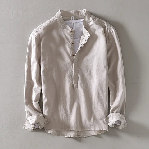 Arlo – Linen Mandarin Shirt