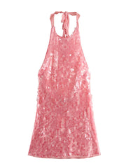 Wayne | Halter Neck Sequin Dress