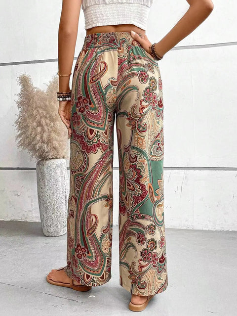 Olivia™ - Retro Floral Wide-Leg Trousers