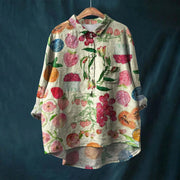 Liesa™ | Button-Up Vintage Floral Shirt