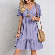 Hadley - Boho Chic Ruffle Hem Mini Dress