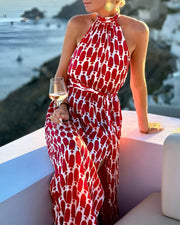 Abigail™ - Halterneck Beach Print Dress