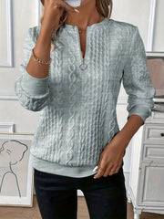 Chic Kimberly Sweater with Trendy Zipper Detail