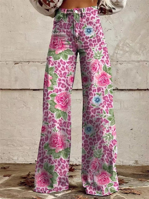 Madison™ - Retro Floral Wide Leg Trousers