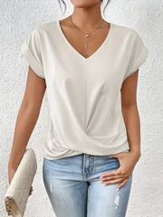 Kathrina | Twist Front V-Neck Top