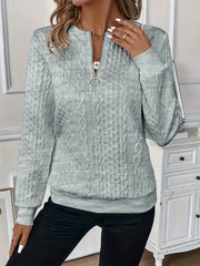 Chic Kimberly Sweater with Trendy Zipper Detail