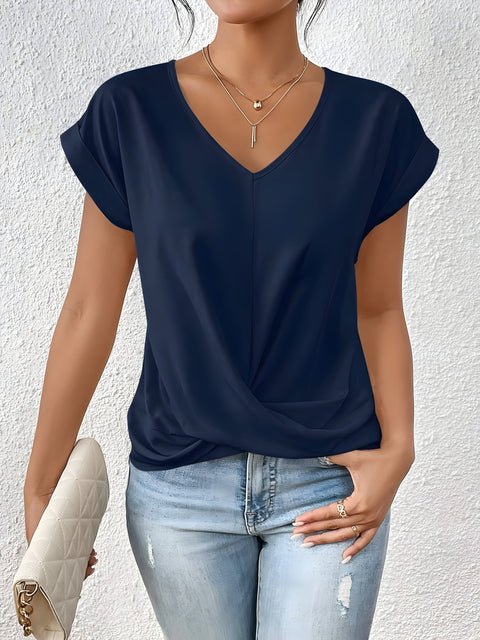 Kathrina | Twist Front V-Neck Top