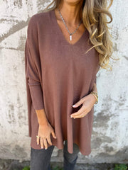 Emily™ - Cozy V-Neck Long Sleeve Knit Sweater