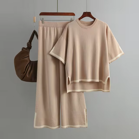 Charlotte™ - Chic Ice Silk Short Sleeve Co-Ord Set