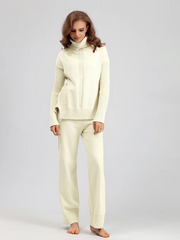 Scarlett™ - Chic High-Neck Knit Sweater & Loose Pants Set