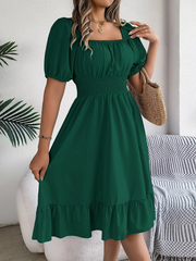 Riley™ - Chic Short Sleeve V-Neck Linen Dress