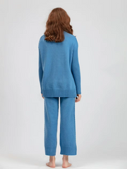 Scarlett™ - Chic High-Neck Knit Sweater & Loose Pants Set