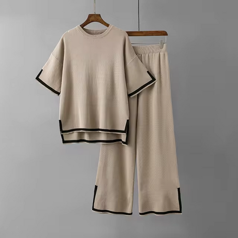 Charlotte™ - Chic Ice Silk Short Sleeve Co-Ord Set