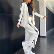 Abigail™ - Chic Notched Lapel Blazer & Wide Leg Pant Suit Set