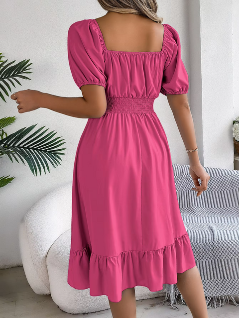 Riley™ - Chic Short Sleeve V-Neck Linen Dress