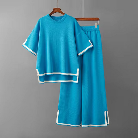 Charlotte™ - Chic Ice Silk Short Sleeve Co-Ord Set