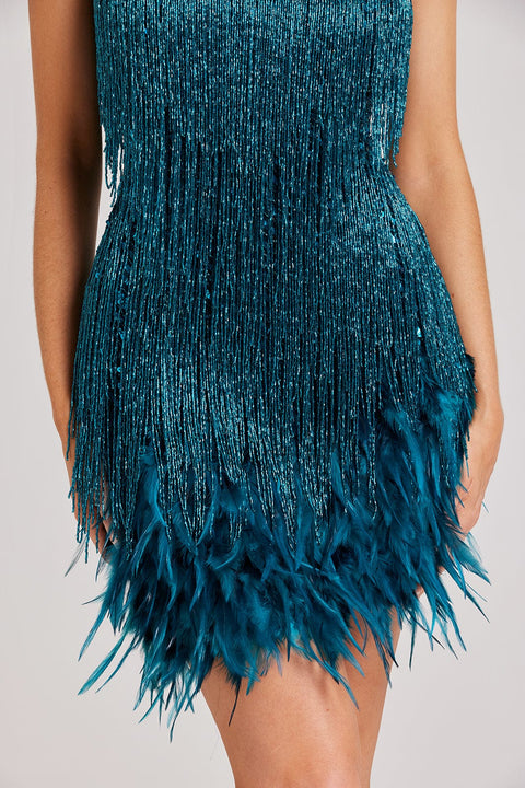 Marina | Party Dress with Sequins and Fringes