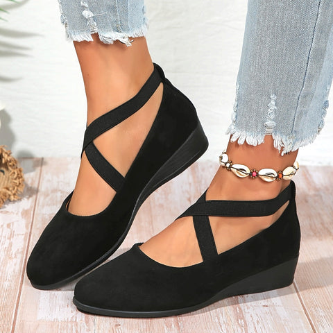 Élise® – Cross-Strap Ballet Flats for Refined Comfort