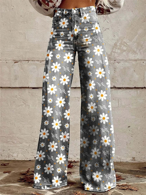 Sophie™ - Stylish Vibrant Floral Wide Leg Trousers
