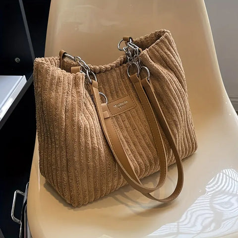 Layla™ - Chic Corduroy Tote Bag