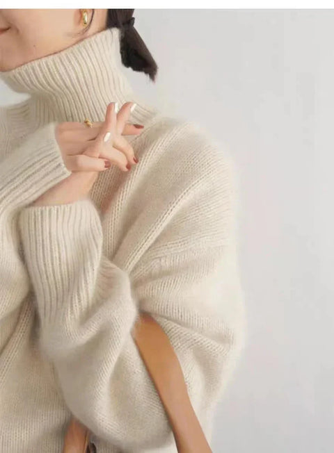 Kayla - High Collar Loose Knitted Sweater