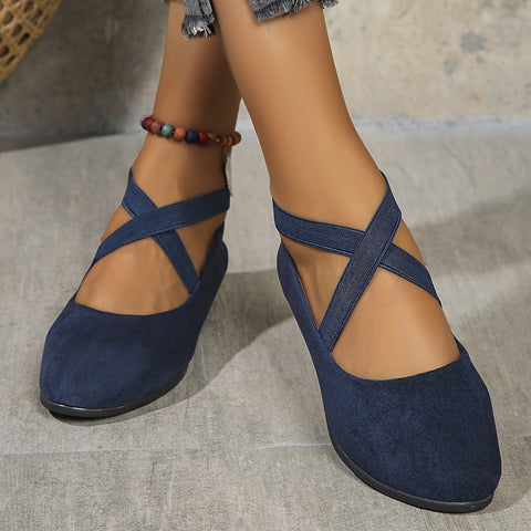 Élise® – Cross-Strap Ballet Flats for Refined Comfort