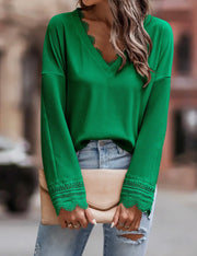 Ava™ - Chic V-Neck Long-Sleeve Knit Sweater